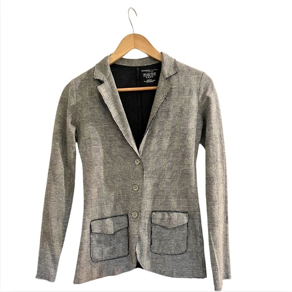 Majestic Filatures Double Face Glen Plaid Cotton Cashmere 3 Button Blazer S - Picture 1 of 3